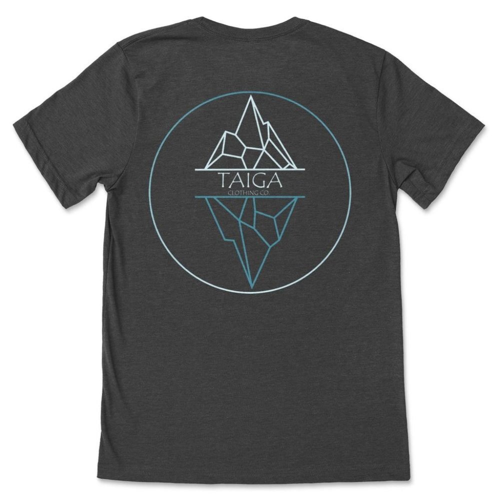Iceberg Geometric Gray Buffalo Bison Graphic Tee